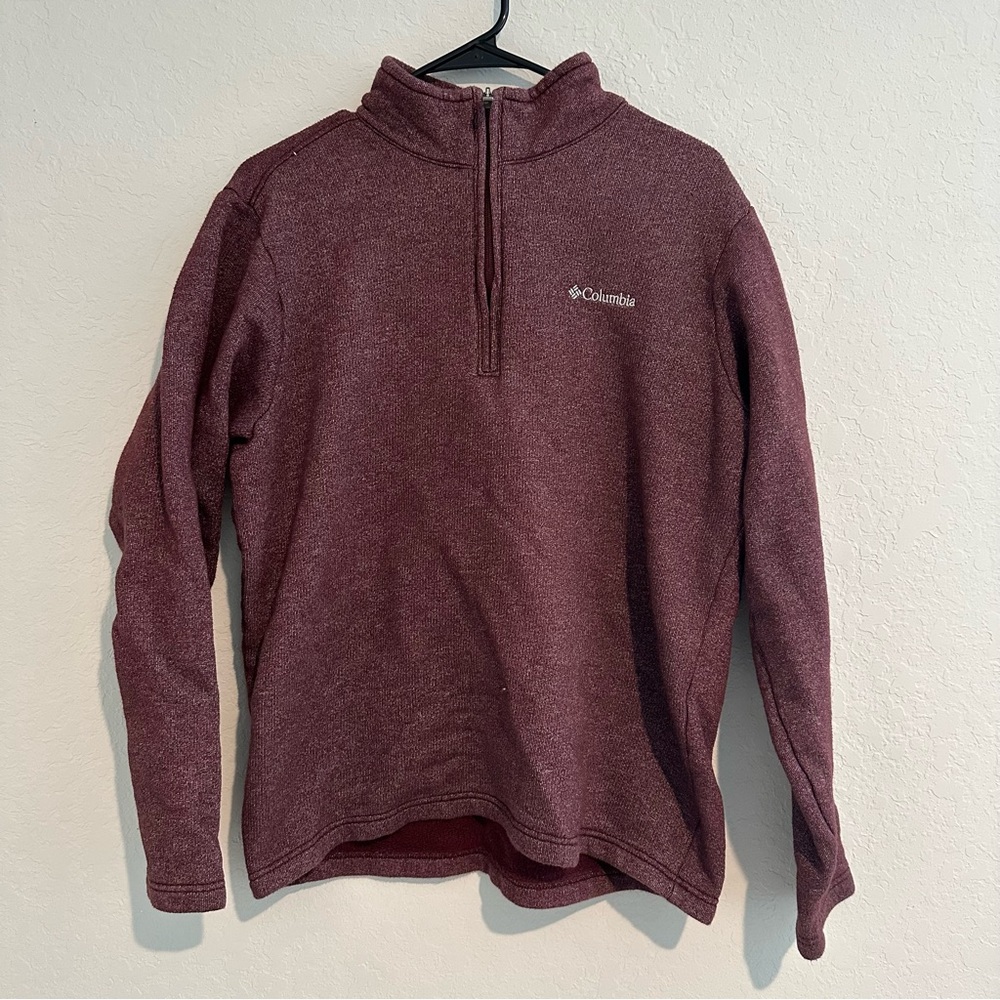 Columbia quarter zip maroon pullover sweater